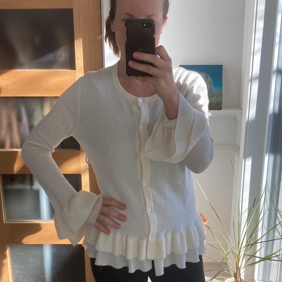 TWIN-SET cream sweater with ruffle trim - Picture 13 of 13